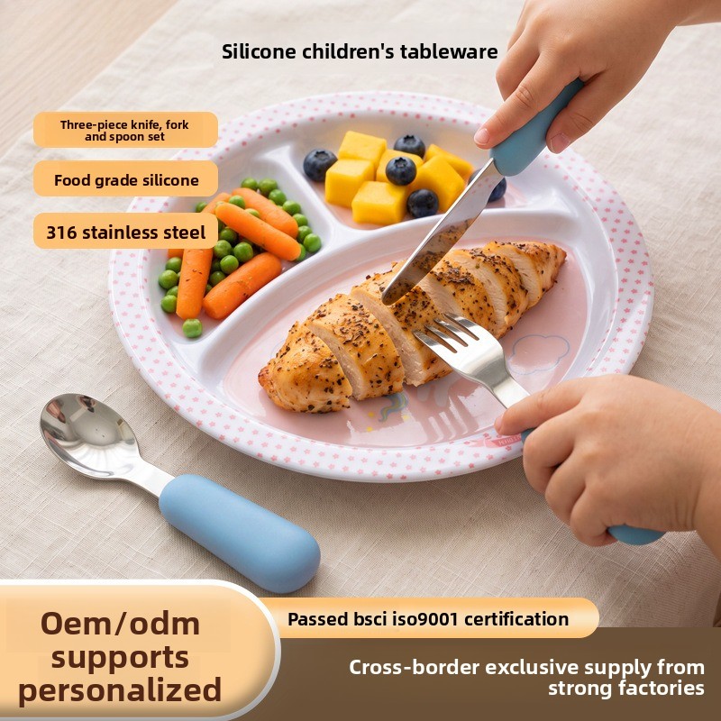 Baby Food Knife Set - Set peralatan makan bayi dari silikon