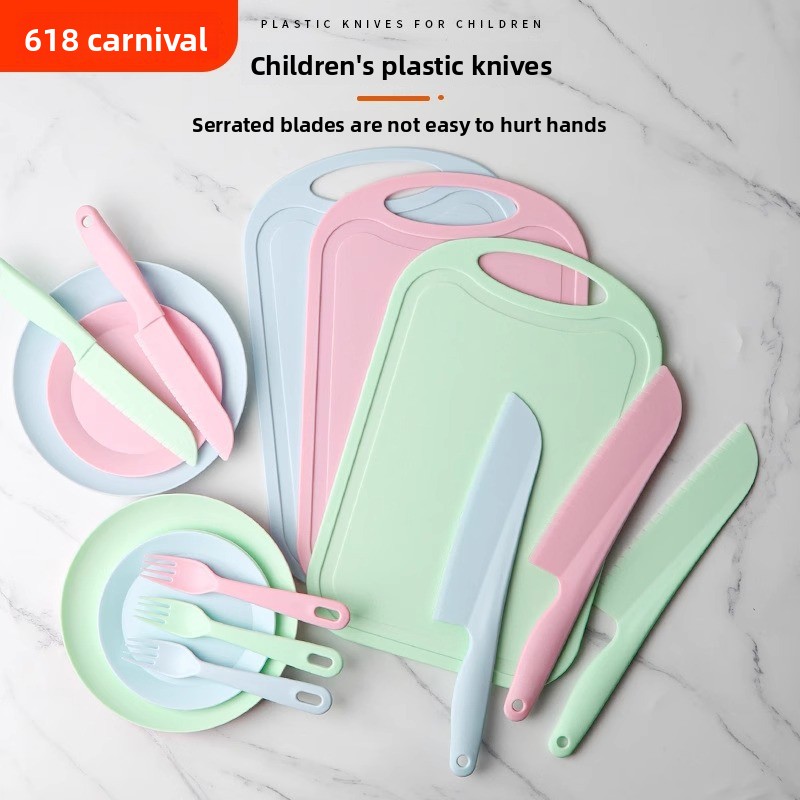 Baby Food Knife Set - Pisau dapur plastik anti selip untuk