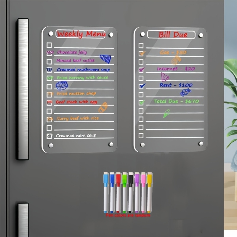 Baby Food Schedule - Papan Tulis Magnetik Akrilik untuk Kulkas,