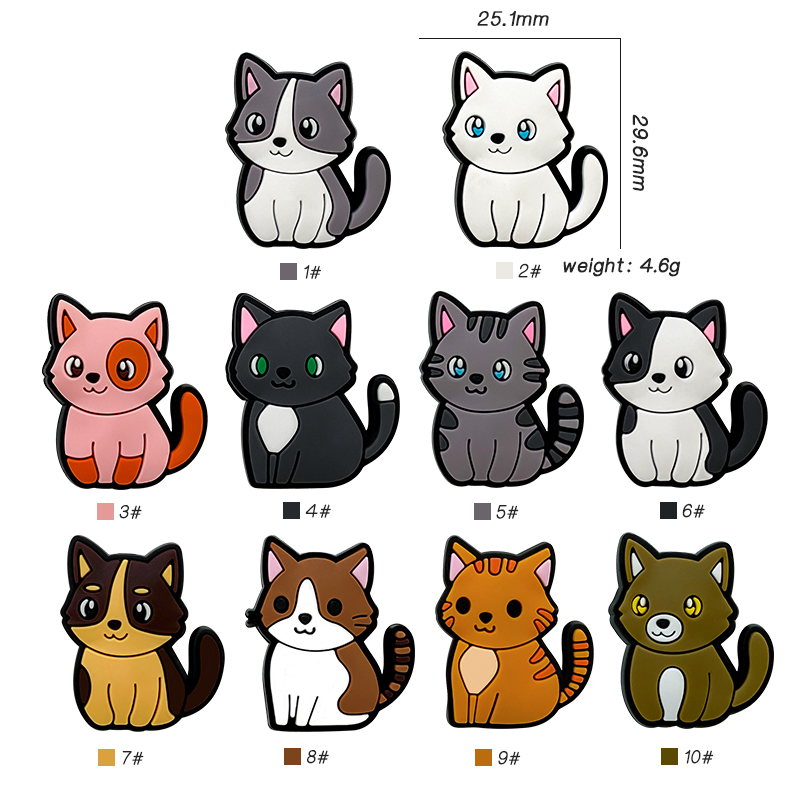 Baby Food Kitten - 10 Buah Manik-manik Silikon Bayi Kartun