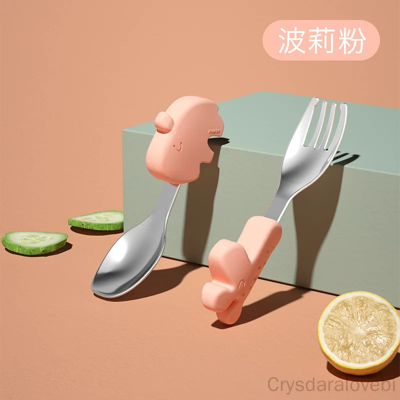 Baby Food Knife Set - 1setElephant Sendok Garpu Pendek Set Pelatihan