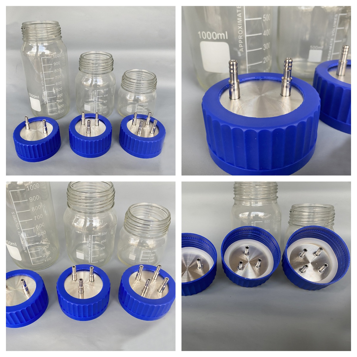 Baby Food Glass Containers - Botol Laboratorium Tutup Sekrup Biru GL80