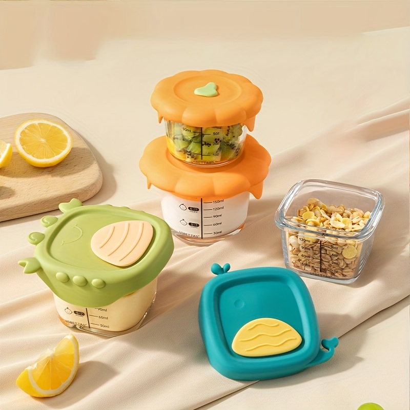 Baby Food Containers Glass - Wadah Makanan Bayi Kaca 120/180ml dengan