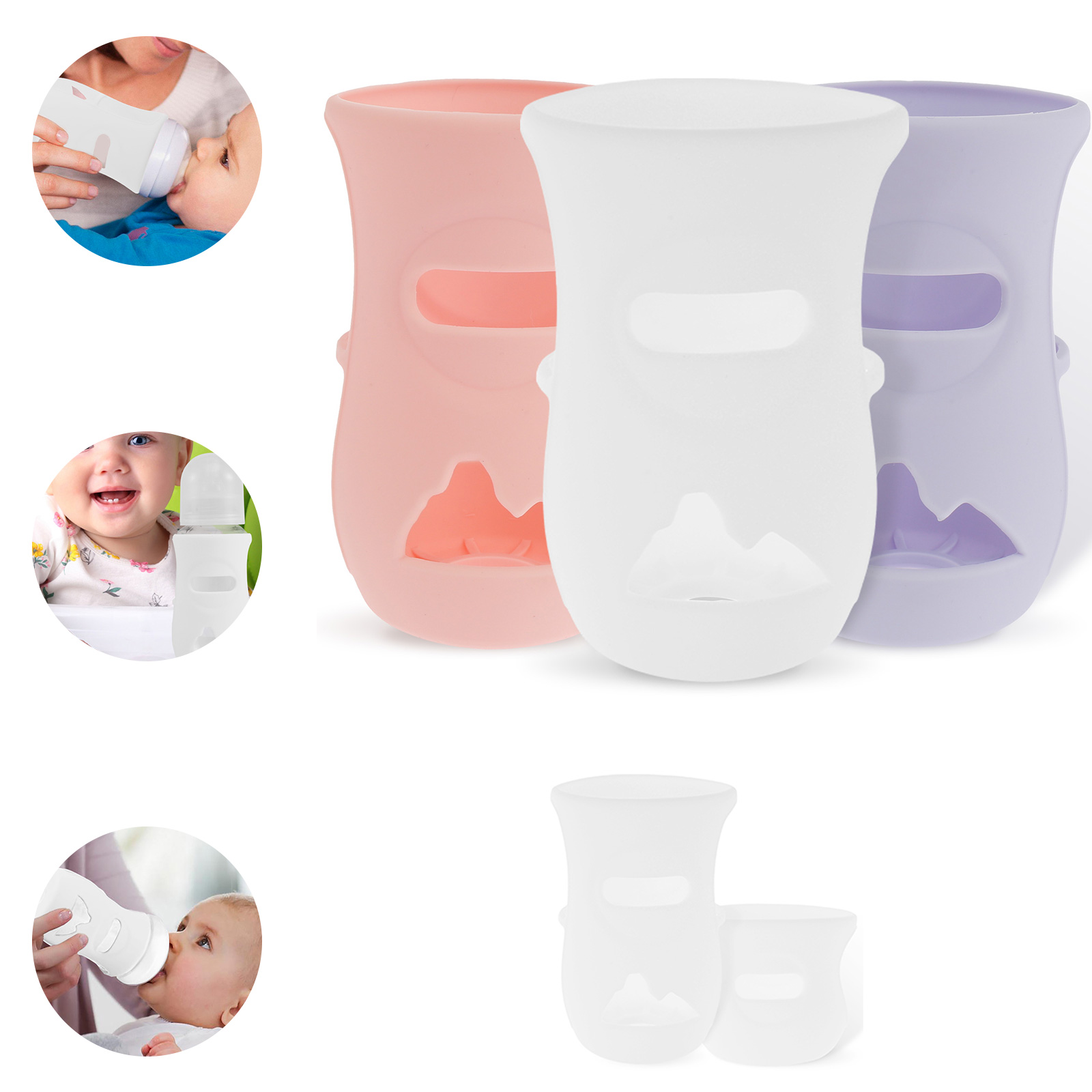 Baby Food Containers Glass - Penutup botol silikon lengan bayi botol