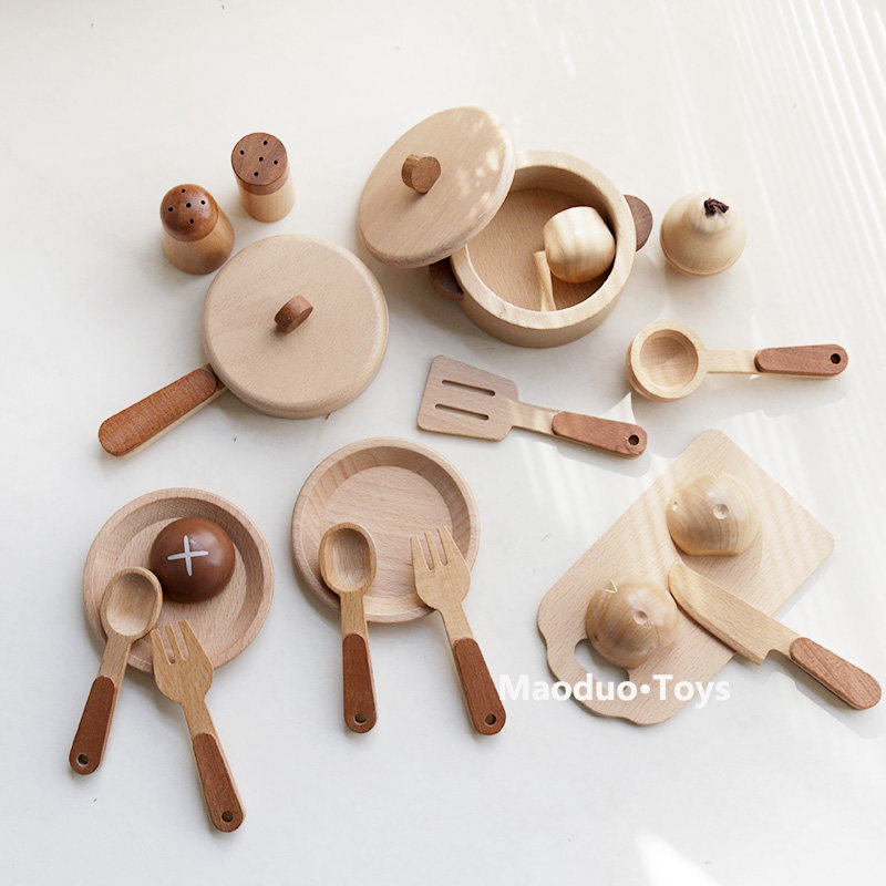 Baby Food Utensil - Mainan Dapur Kayu Beech Maoduo untuk