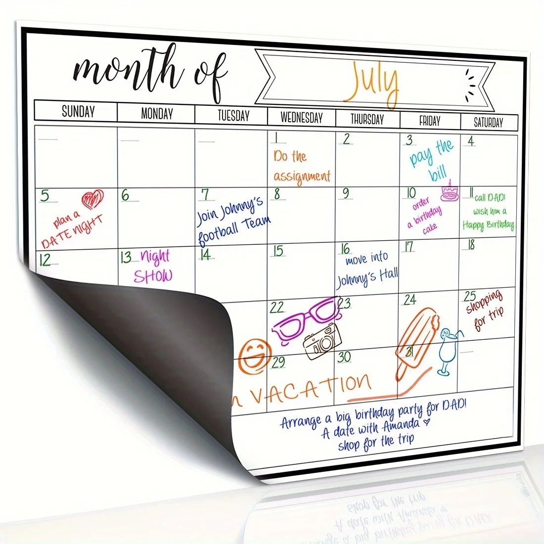 Baby Food Schedule - Papan Tulis Kalender Bulanan Magnetik, Papan