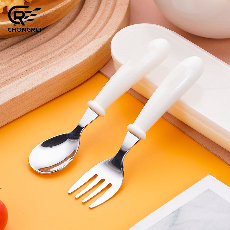 Baby Food Knife Set - Set Sendok Garpu Anak-anak Baja Tahan