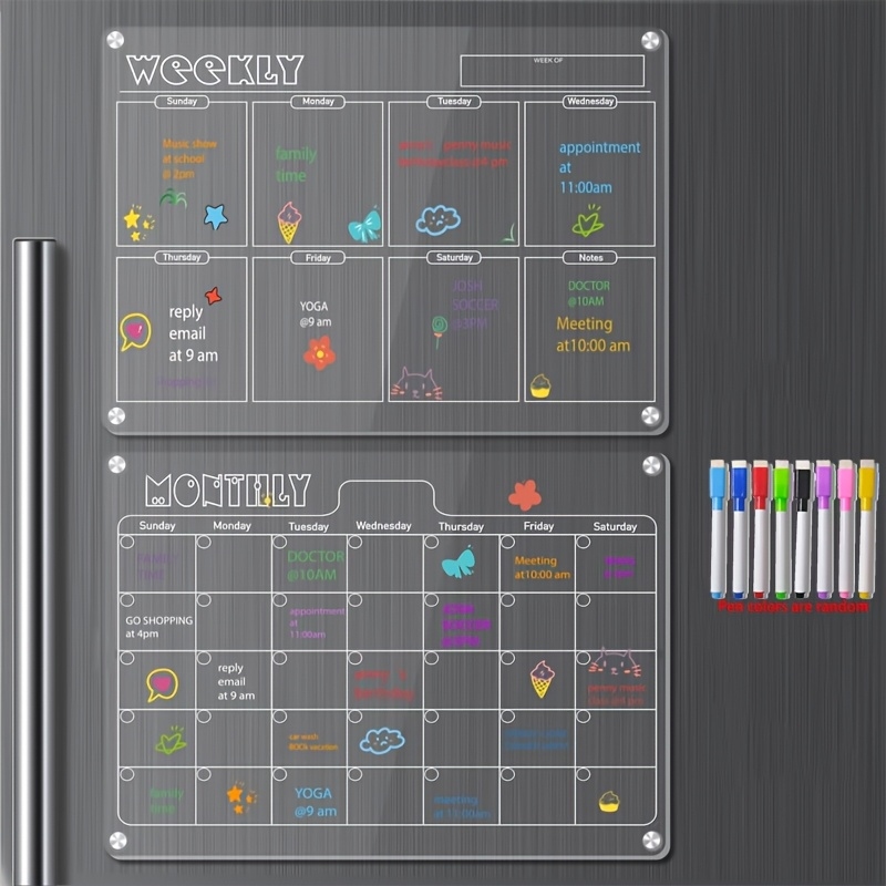 Baby Food Schedule - Papan Kalender Akrilik Magnetik Bening untuk