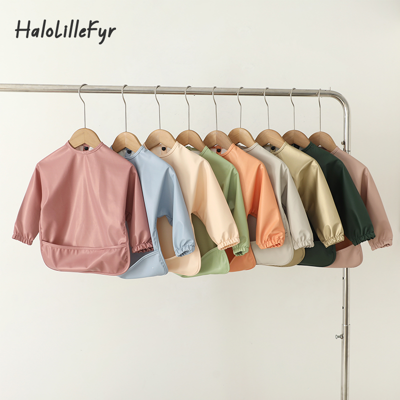 Bib Long Sleeve - Celemek Makan Anak-anak Tahan Air Lengan