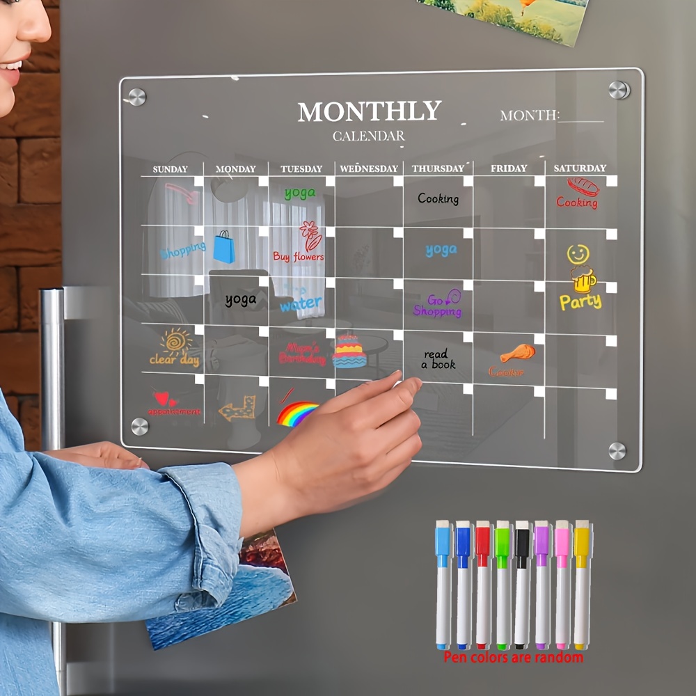 Baby Food Schedule - Kalender Penghapus Kering Akrilik Magnetik-Perencana Bening
