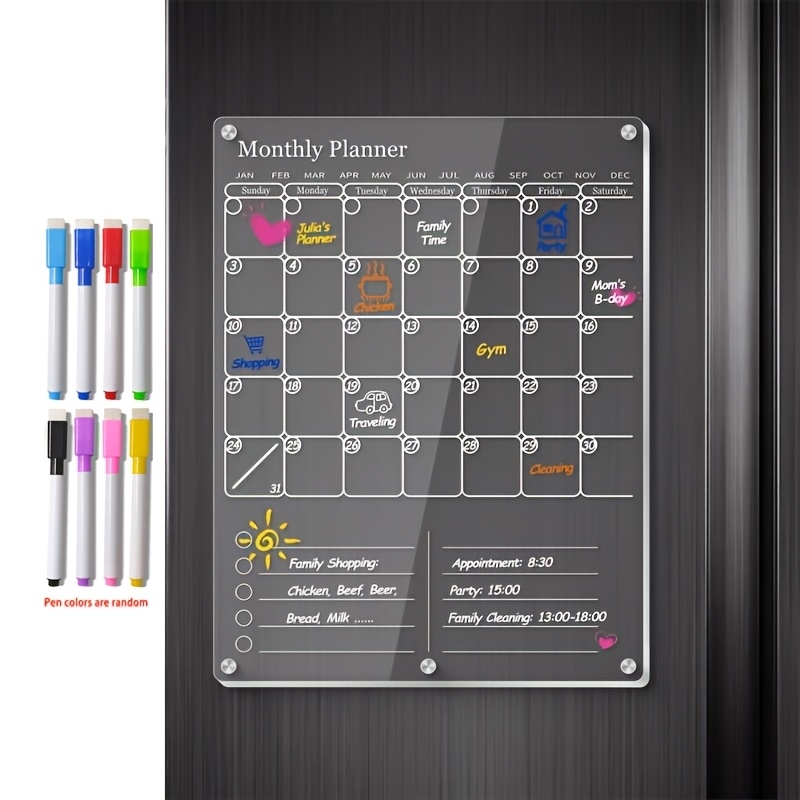 Baby Food Schedule - Kalender Magnetik Akrilik untuk Kulkas, Papan