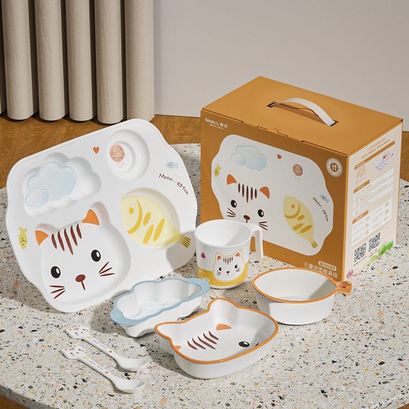 Baby Food Kitten - Set Kotak Hadiah Peralatan Makan Anak