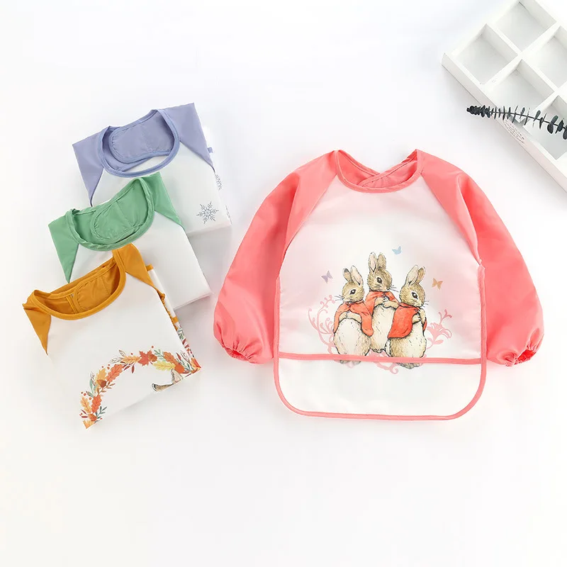 Bib Long Sleeve - Celemek Bayi Anti Air Lembut, Lengan