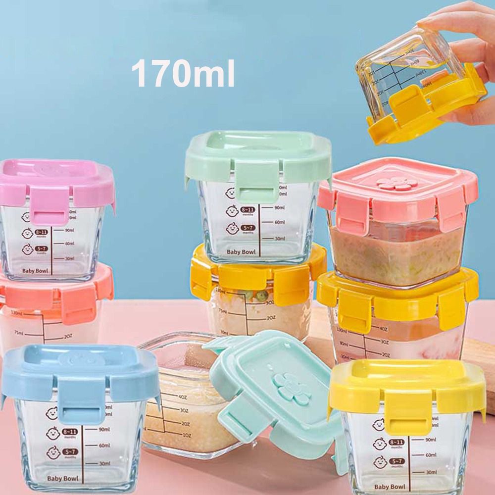 Baby Food Containers Glass - Kotak Penyimpanan Makanan 170Ml Modis Kaca