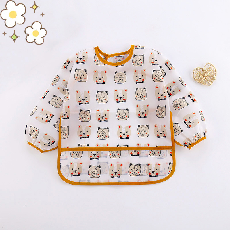 Celemek Bayi Kartun Silikon 0- - Bib Long Sleeve ulasan dan harga