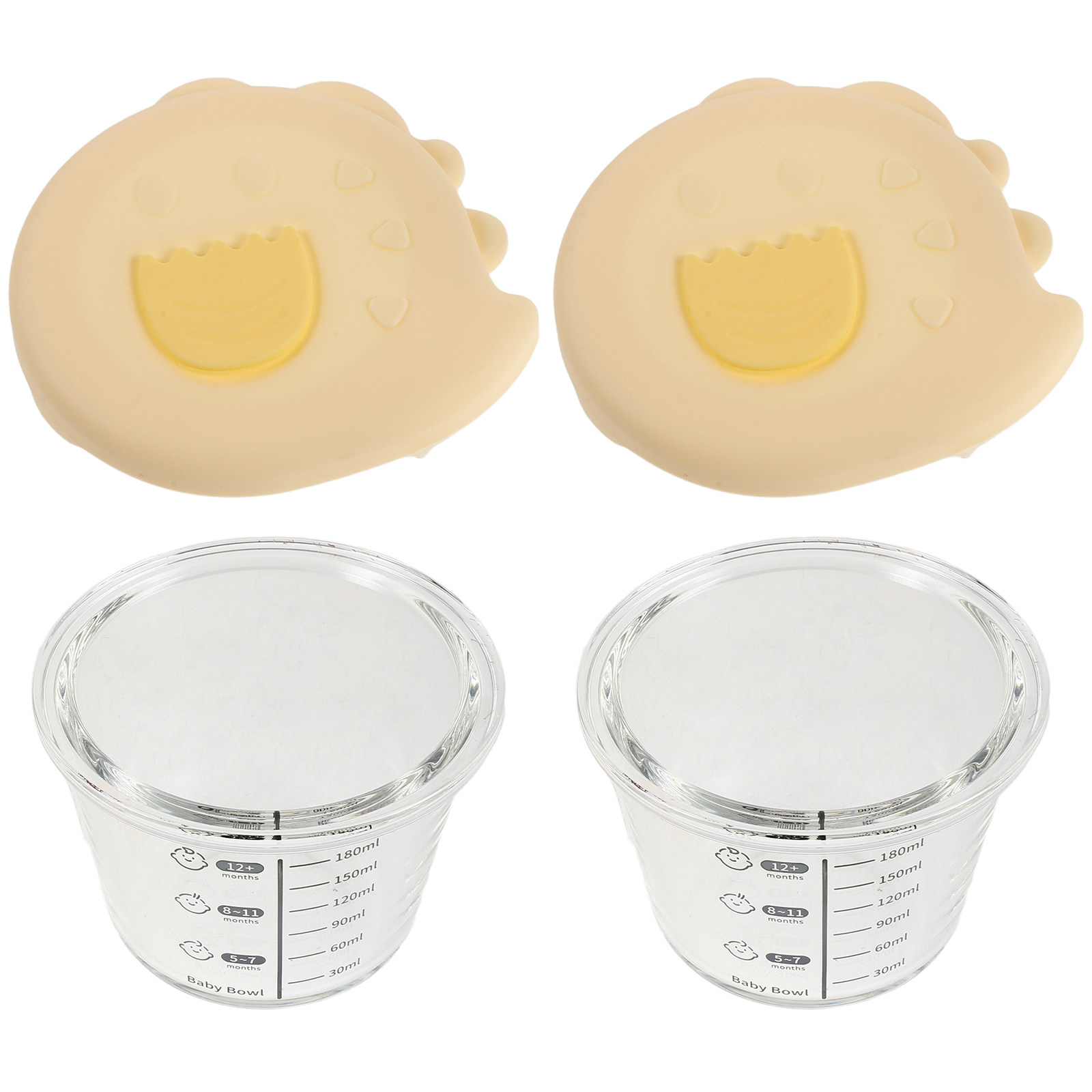 2Pcs Mangkuk Kaca Penyimpanan  - Baby Food Containers Glass ulasan dan harga