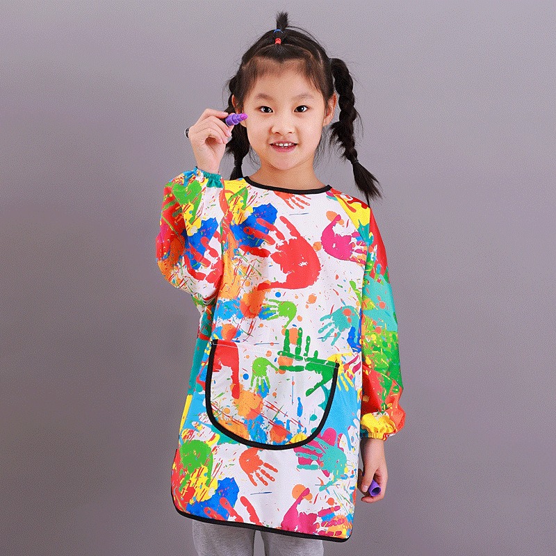 Baju Seni Anti Air untuk Balit - Bib Long Sleeve ulasan dan harga