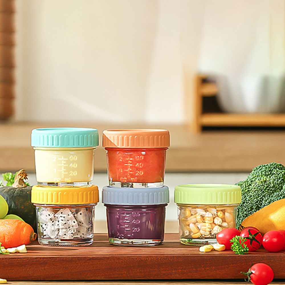 6 Buah Stoples Kaca Mason Jar  - Baby Food Containers Glass ulasan dan harga