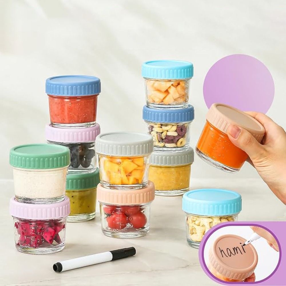 6 Buah Stoples Kaca Mason Jar  - Baby Food Containers Glass ulasan dan harga