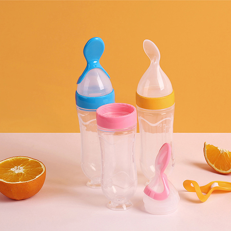 Meremas botol makan silikon la - Baby Food Utensil ulasan dan harga