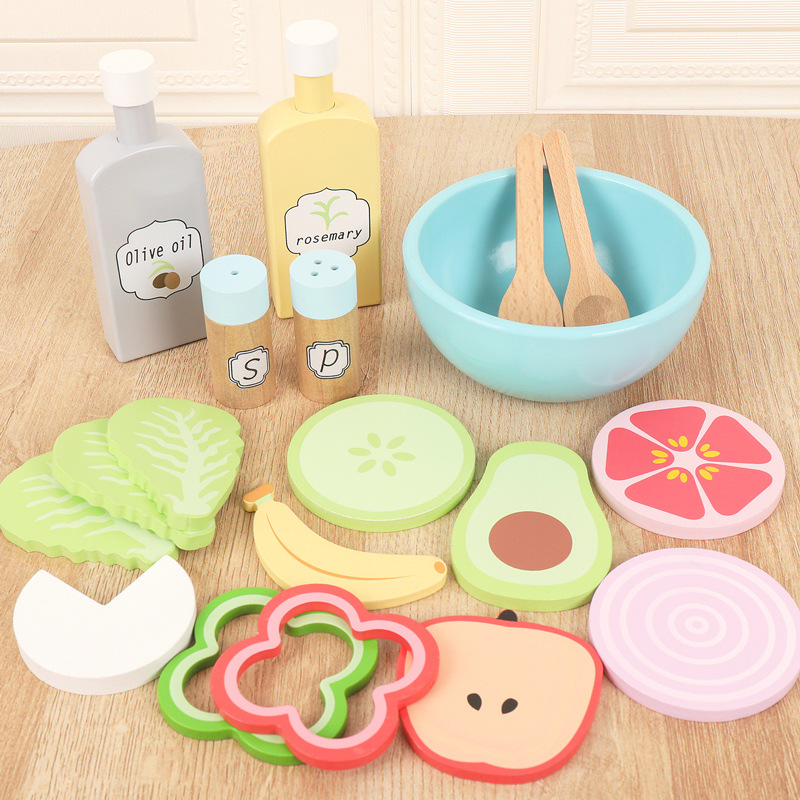 Mainan Dapur Berpura-pura Kayu - Baby Food Cooking Set ulasan dan harga