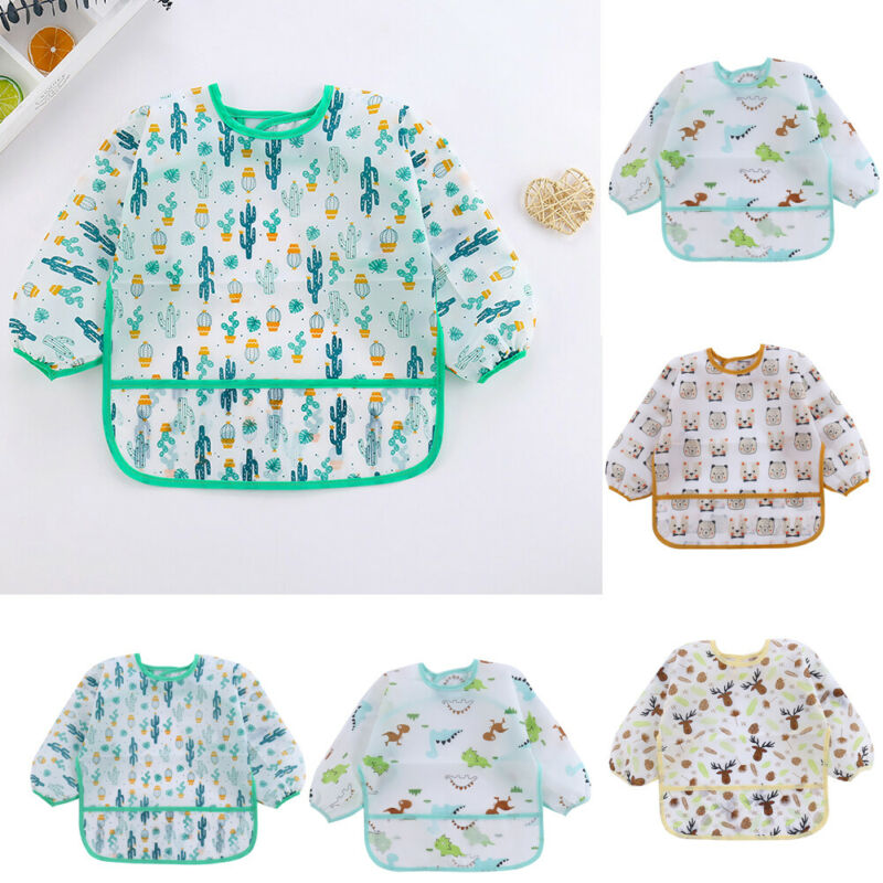Celemek bayi baru lucu anak ba - Bib Long Sleeve ulasan dan harga