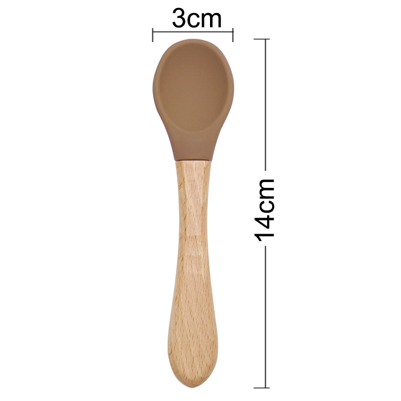 Memberi Makan Pegangan Kayu Se - Baby Food Utensil ulasan dan harga