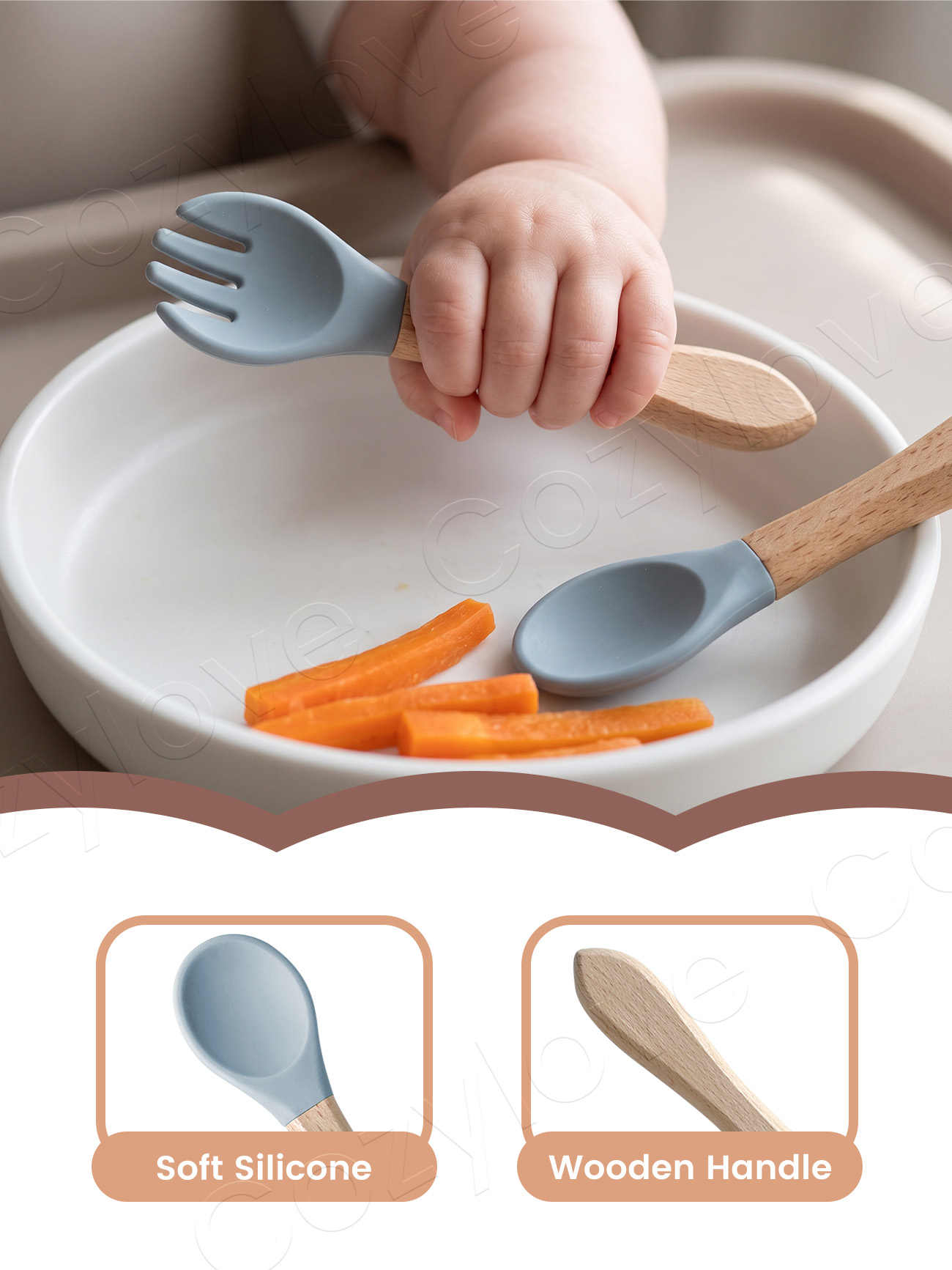 Set Garpu Sendok Silikon Bayi, - Baby Food Utensil ulasan dan harga