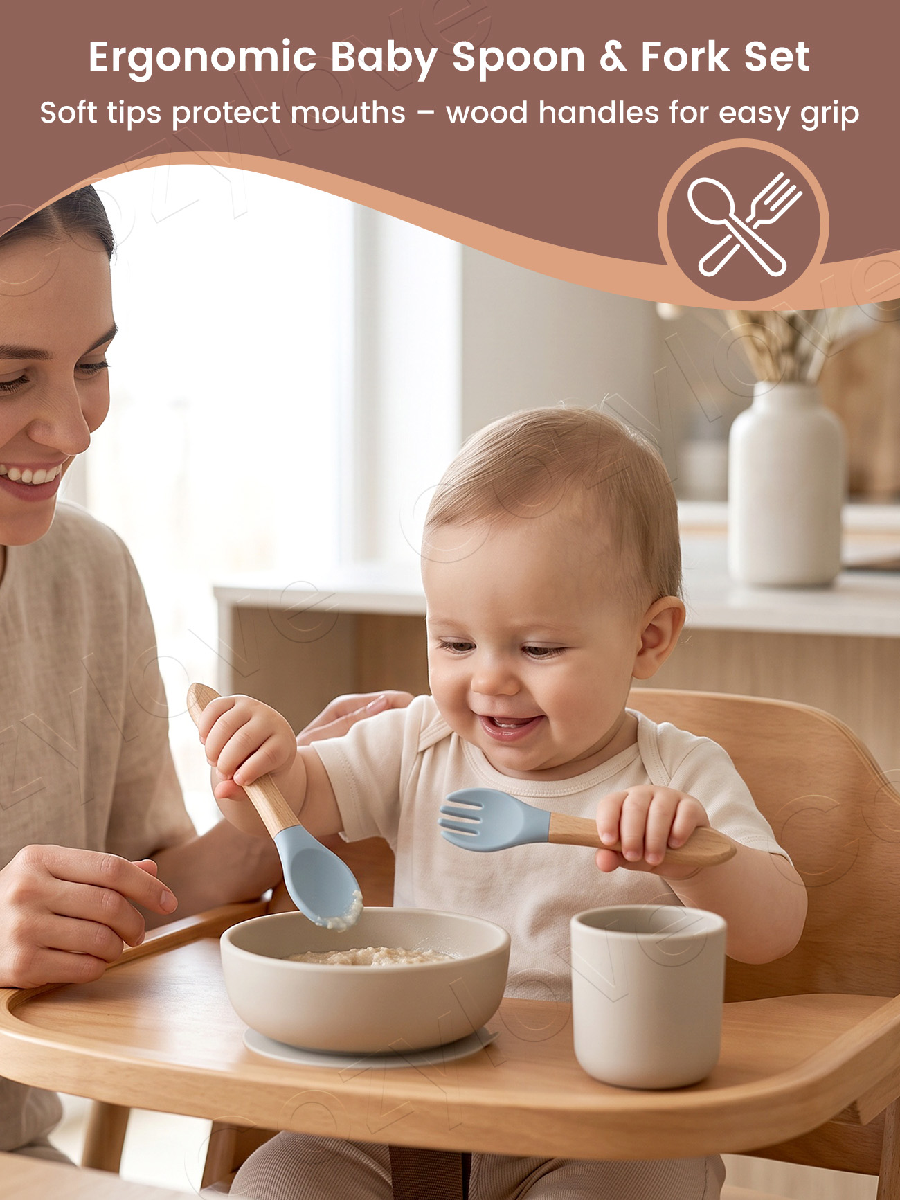 Set Garpu Sendok Silikon Bayi, - Baby Food Utensil ulasan dan harga