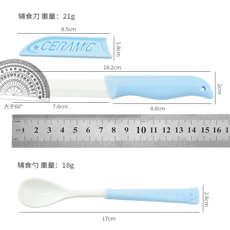 Set keramik tiga potong untuk  - Baby Food Knife Set ulasan dan harga